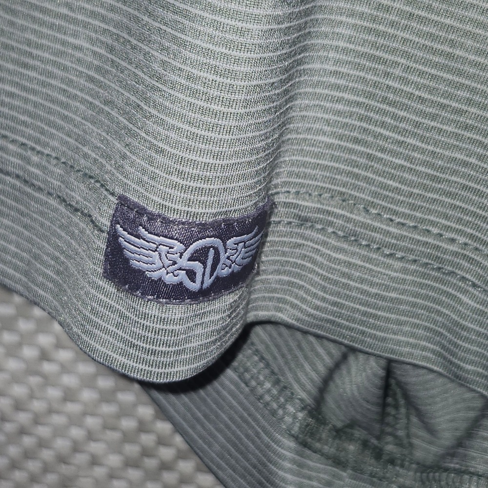 Straight Down Performance Mens Large Gray Striped… - image 7